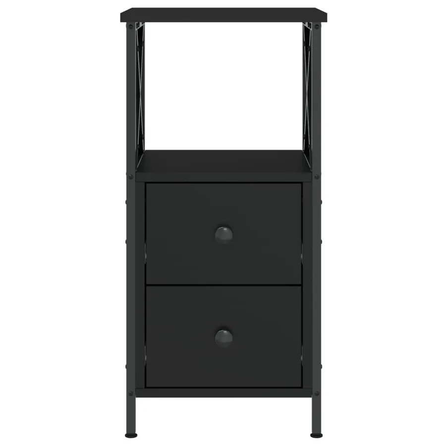 Table de chevet noir 34x35,5x70 cm bois d’ingénierie - 4