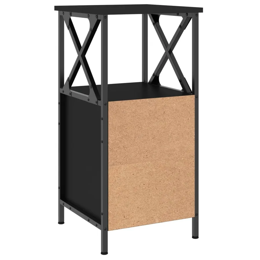 Table de chevet noir 34x35,5x70 cm bois d’ingénierie - 5