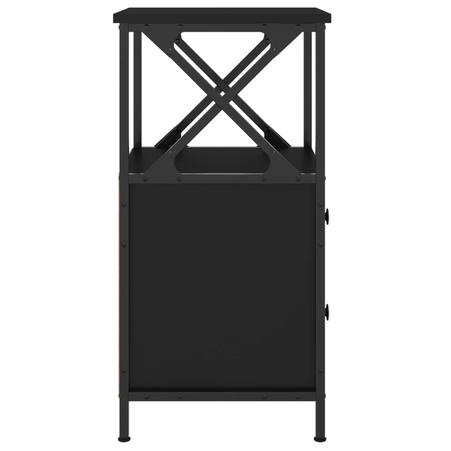 Table de chevet noir 34x35,5x70 cm bois d’ingénierie - 6