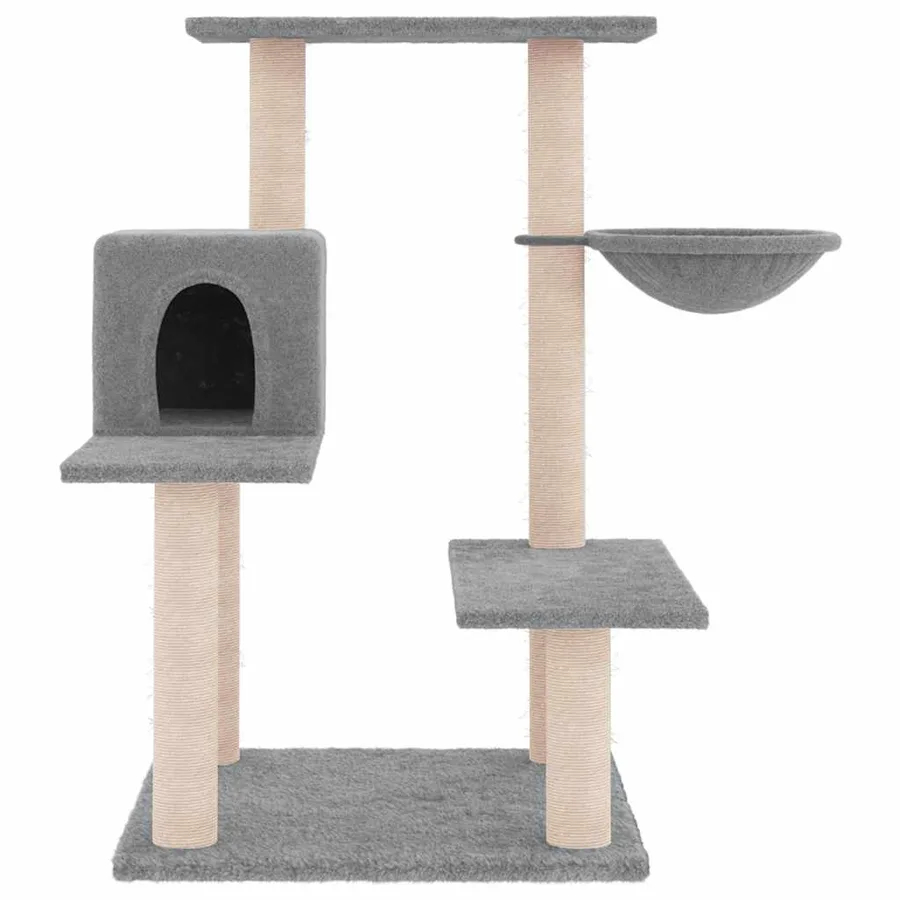 Arbre à chat avec griffoirs en sisal gris clair 82,5 cm - 3