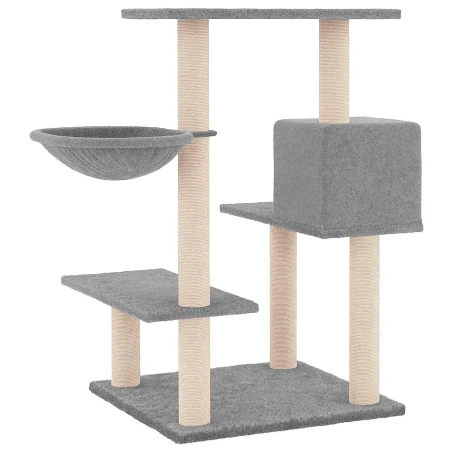 Arbre à chat avec griffoirs en sisal gris clair 82,5 cm - 5