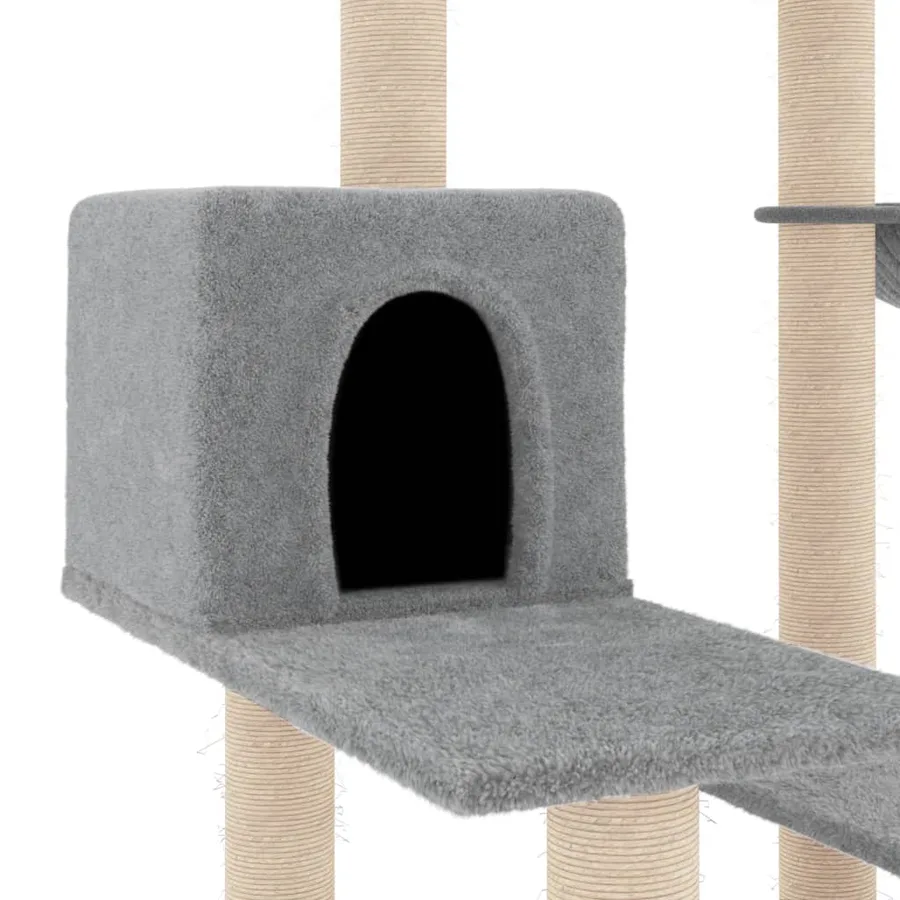 Arbre à chat avec griffoirs en sisal gris clair 82,5 cm - 6