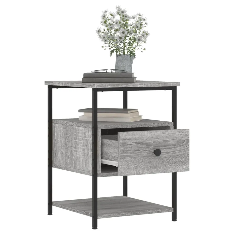 Tables de chevet 2 pcs sonoma gris 40x42x56cm bois d'ingénierie - 5