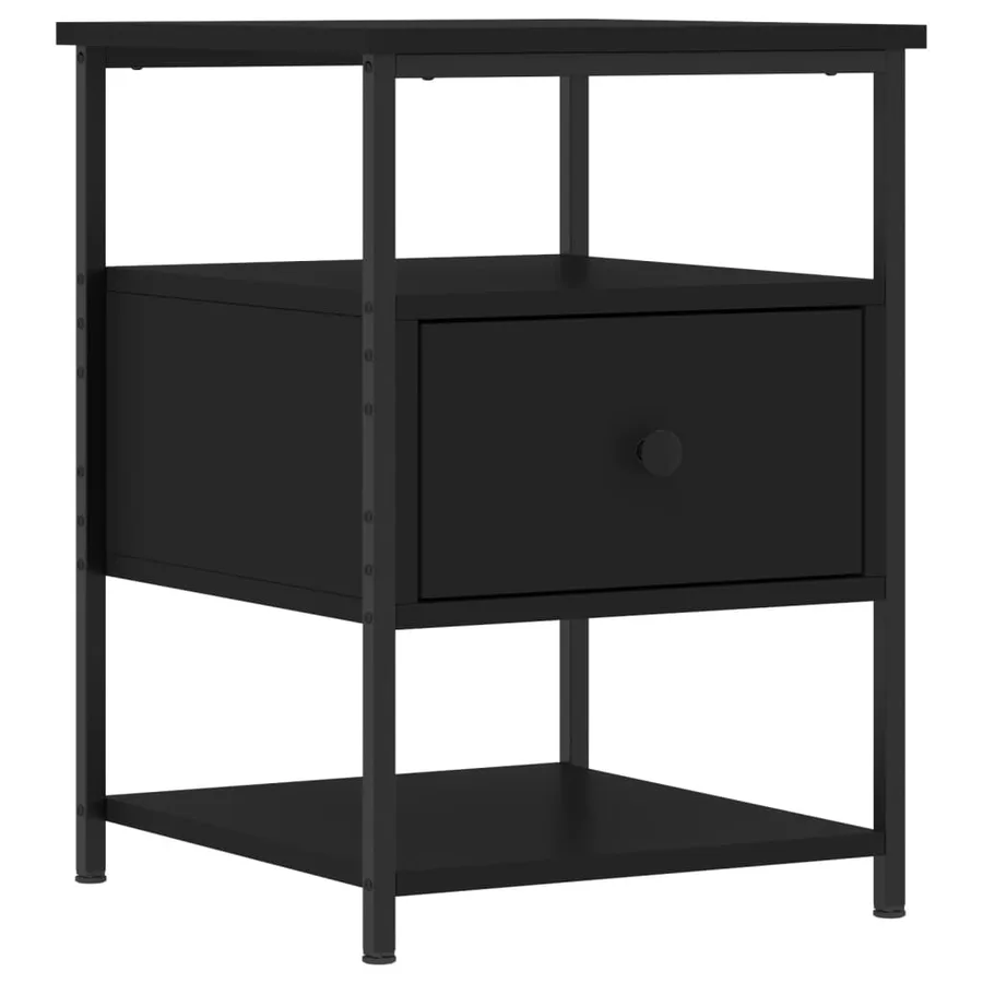 Tables de chevet 2 pcs noir 40x42x56 cm bois d’ingénierie - 3