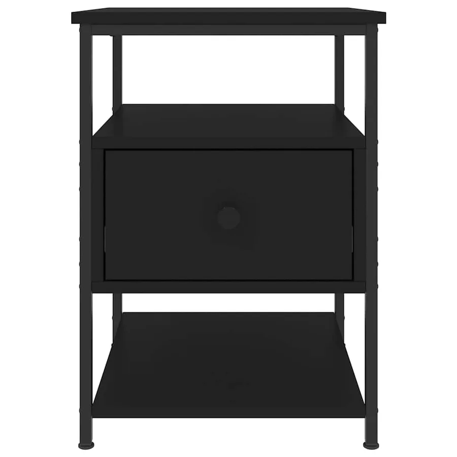 Tables de chevet 2 pcs noir 40x42x56 cm bois d’ingénierie - 7