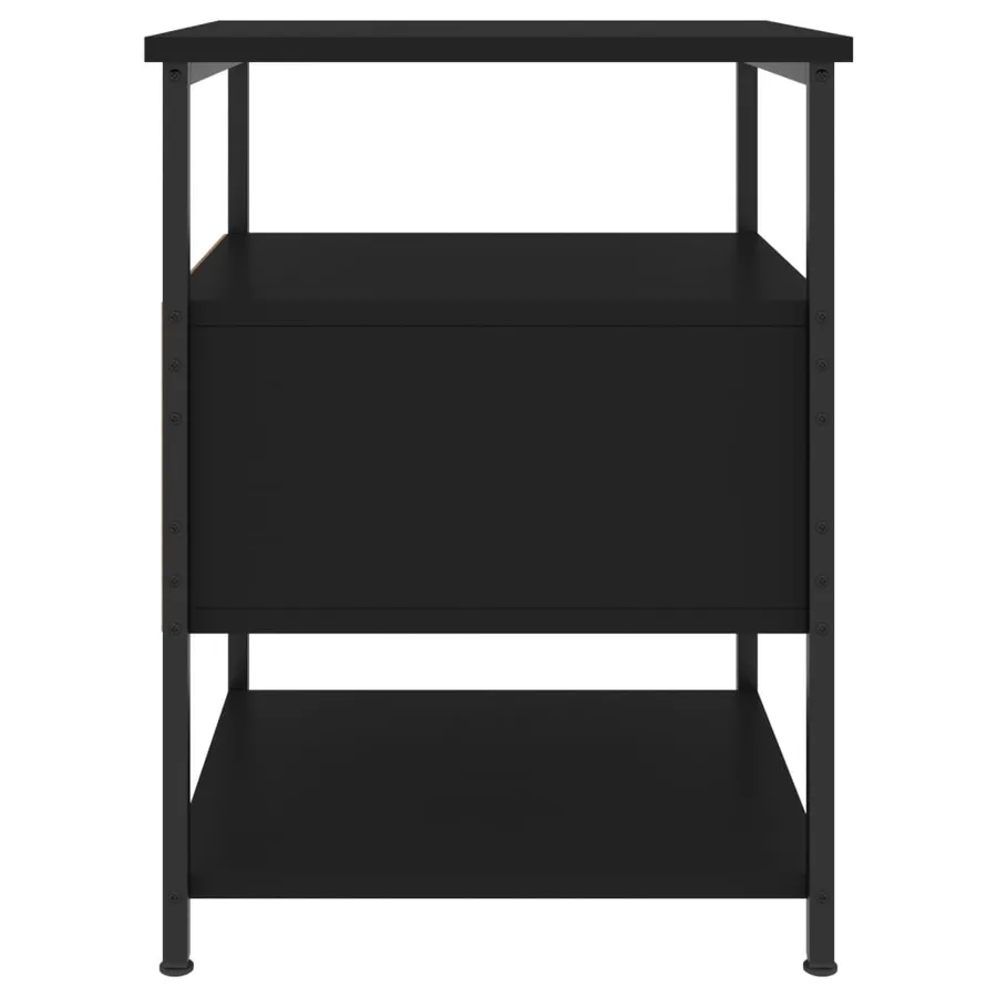 Tables de chevet 2 pcs noir 40x42x56 cm bois d’ingénierie - 8