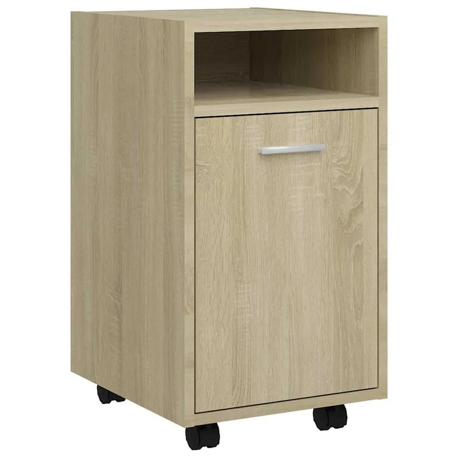 Armoire latérale avec roues Chêne Sonoma Bois d'ingénierie - 2