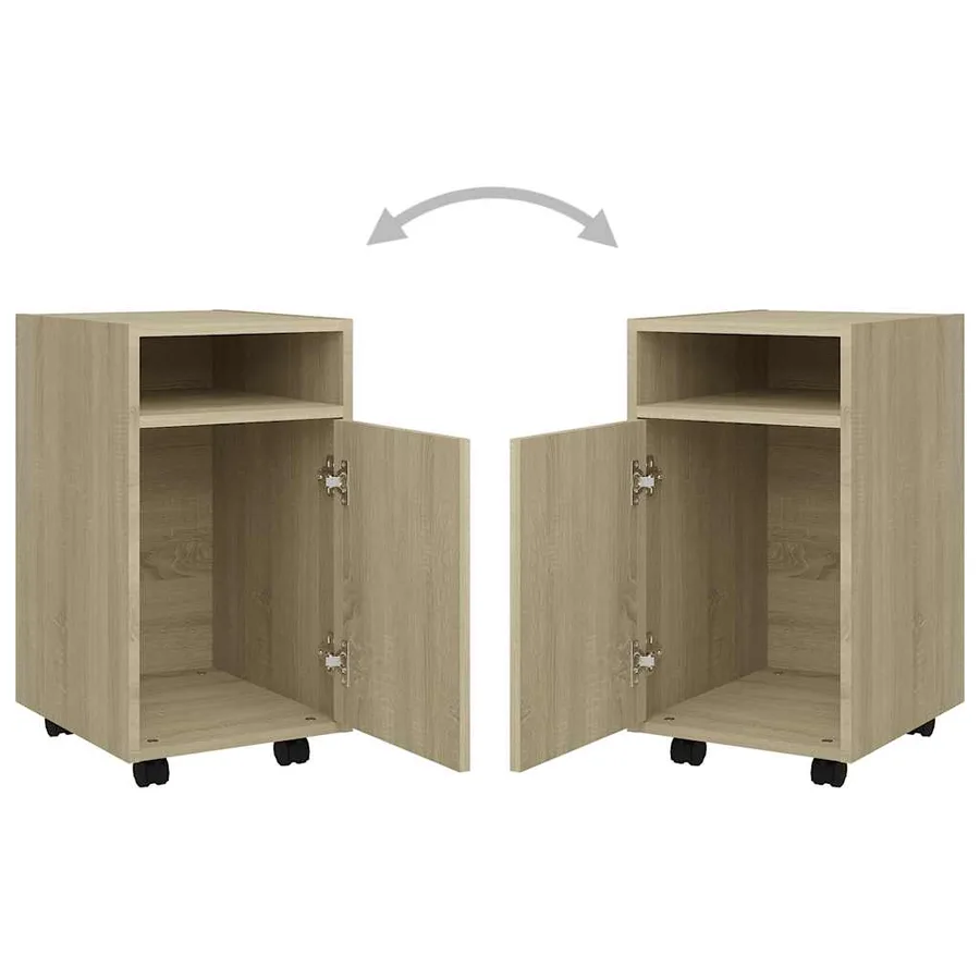 Armoire latérale avec roues Chêne Sonoma Bois d'ingénierie - 7