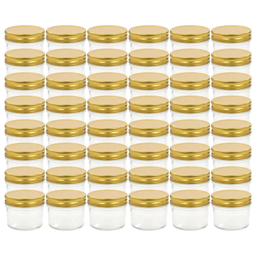 48 pcs Pots à confiture avec couvercle doré Verre 110 ml - 2