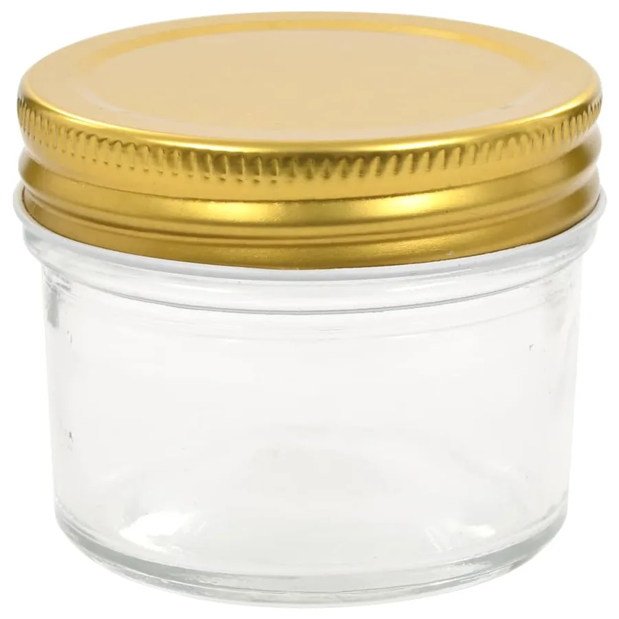 48 pcs Pots à confiture avec couvercle doré Verre 110 ml - 4