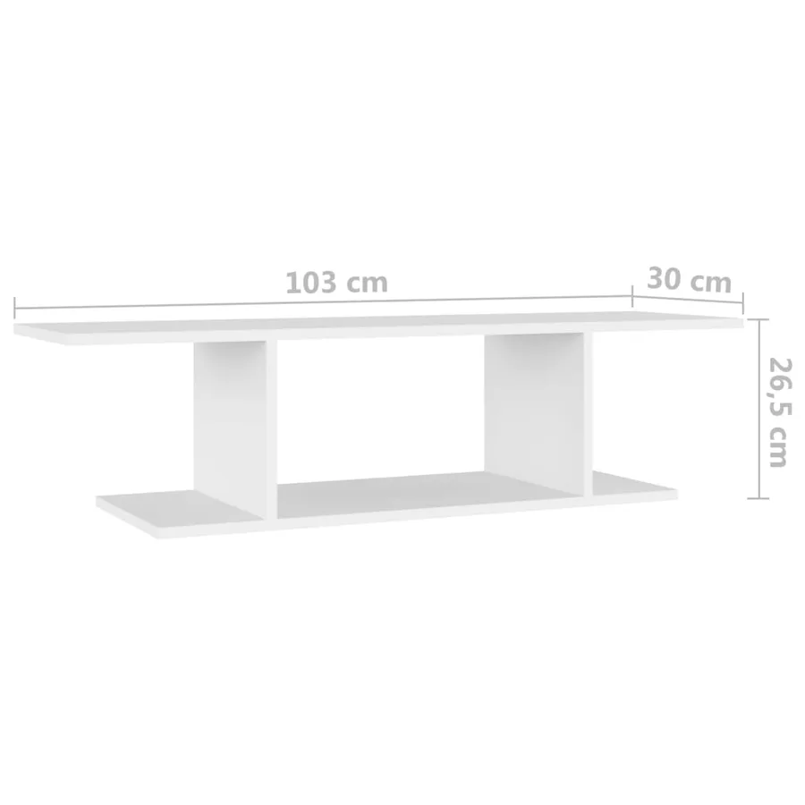 Meuble TV mural Blanc 103x30x26,5 cm - 6