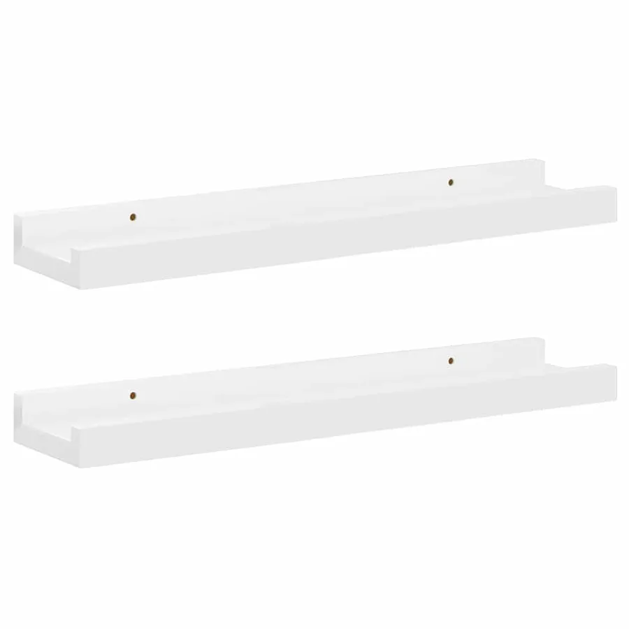 Étagères murales 2 pcs Blanc brillant 40x9x3 cm - 2