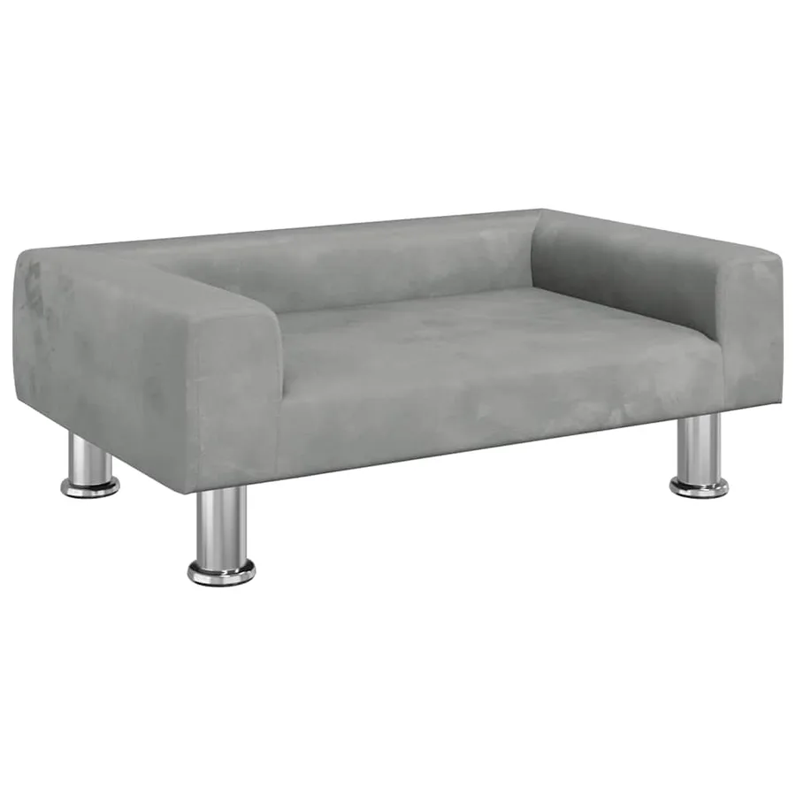 Lit pour chien gris clair 70x45x26,5 cm velours - 2