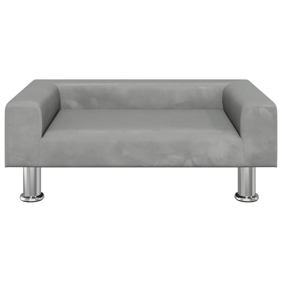 Lit pour chien gris clair 70x45x26,5 cm velours - 3