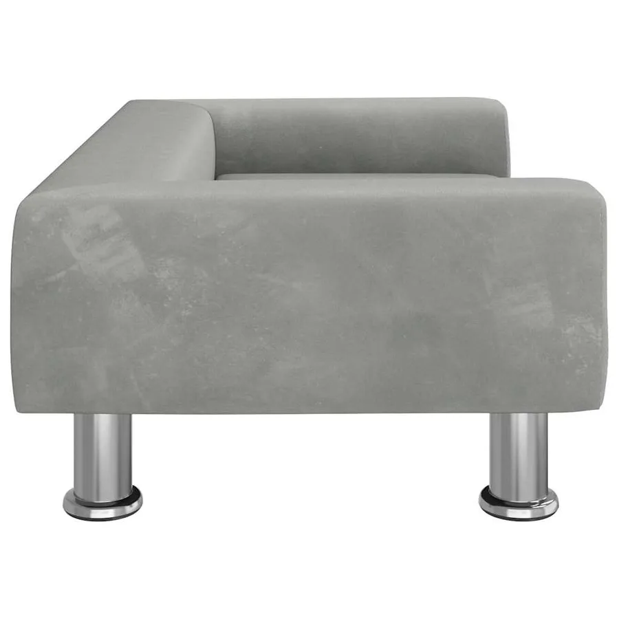Lit pour chien gris clair 70x45x26,5 cm velours - 4