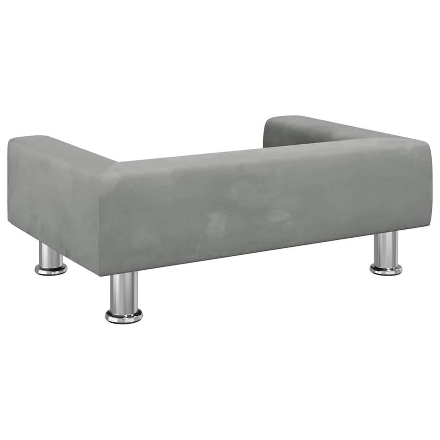 Lit pour chien gris clair 70x45x26,5 cm velours - 5