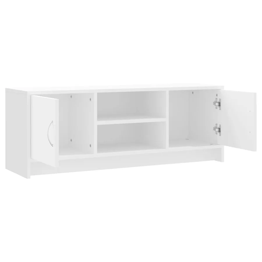 Meuble TV blanc 102x30x37,5 cm bois d'ingénierie - 6