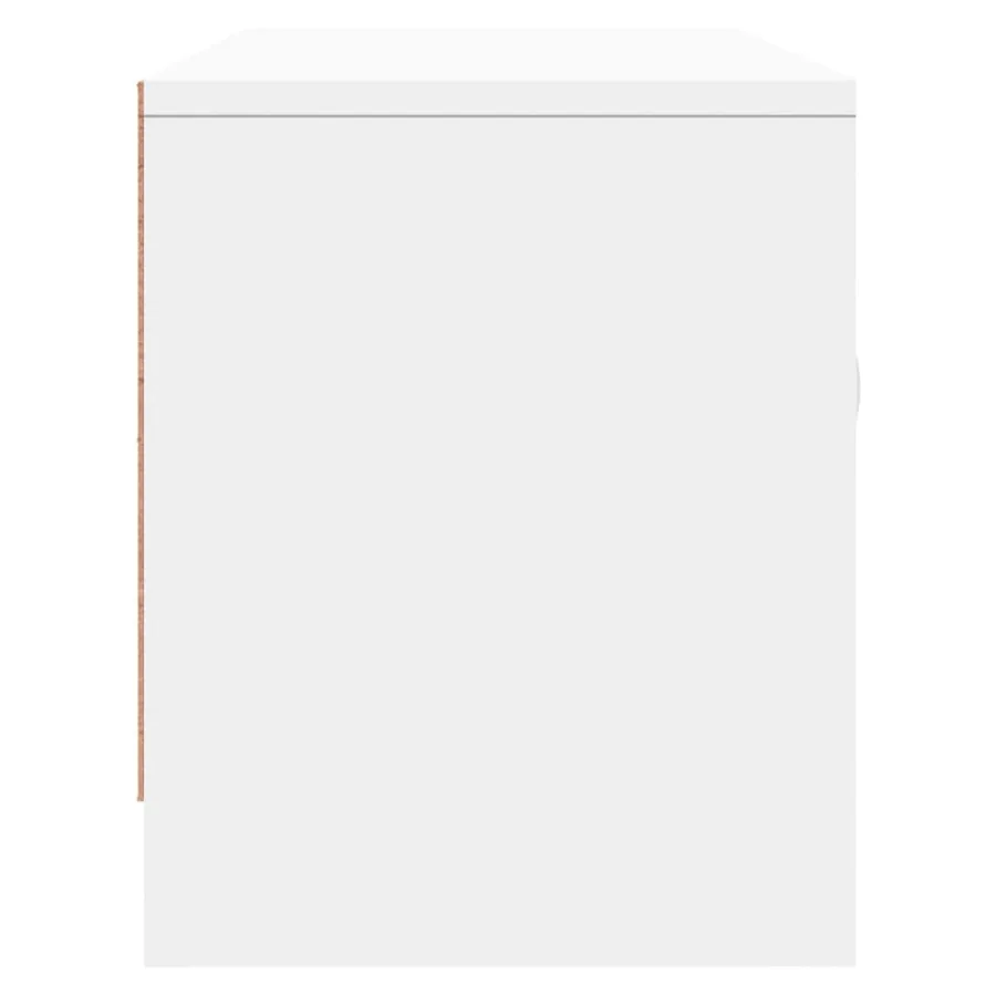 Meuble TV blanc 102x30x37,5 cm bois d'ingénierie - 7