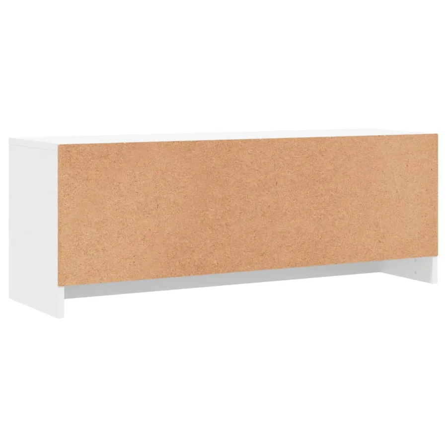 Meuble TV blanc 102x30x37,5 cm bois d'ingénierie - 8