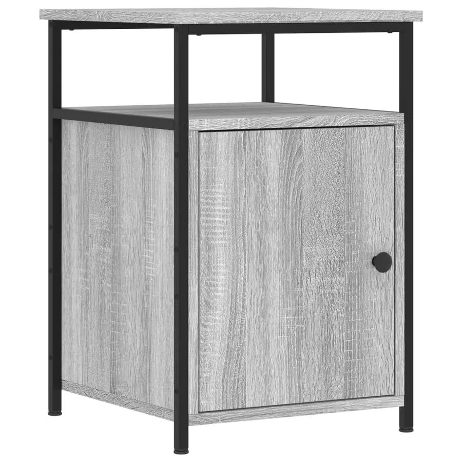 Table de chevet sonoma gris 40x42x60 cm bois d'ingénierie - 2