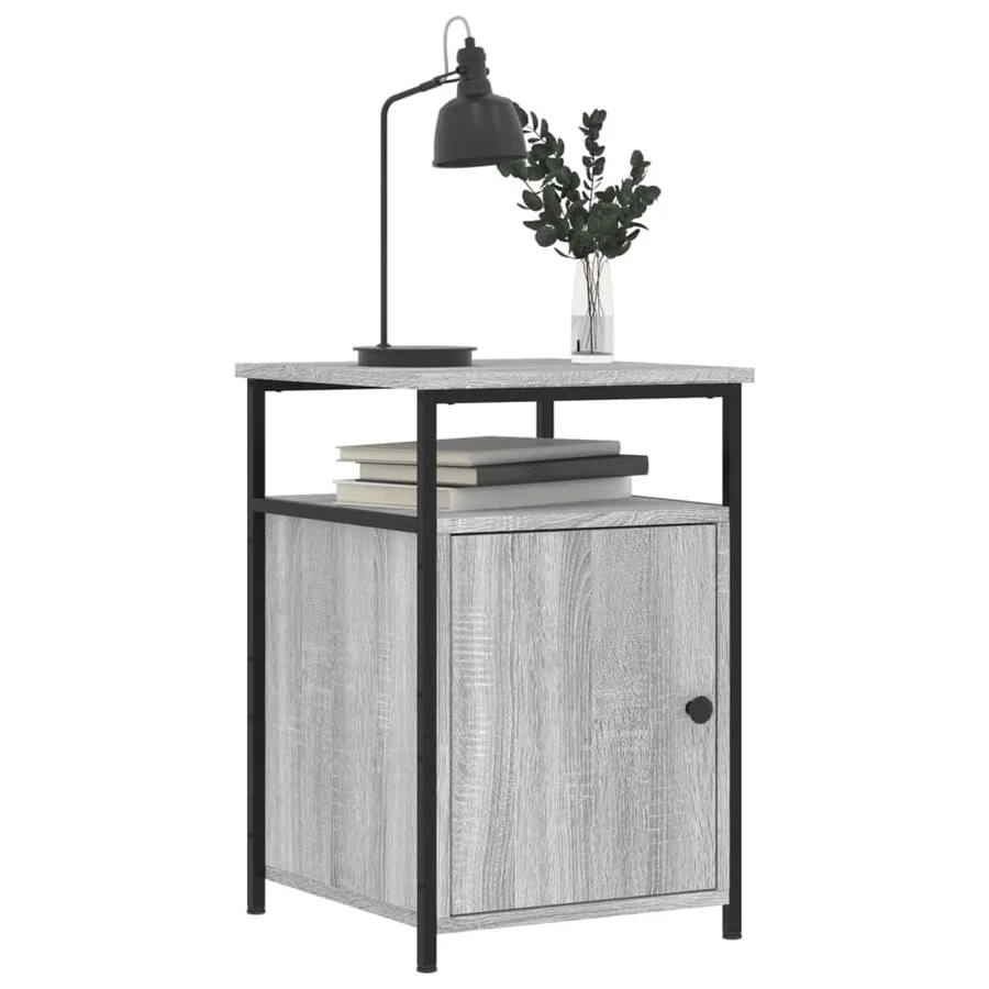 Table de chevet sonoma gris 40x42x60 cm bois d'ingénierie - 3