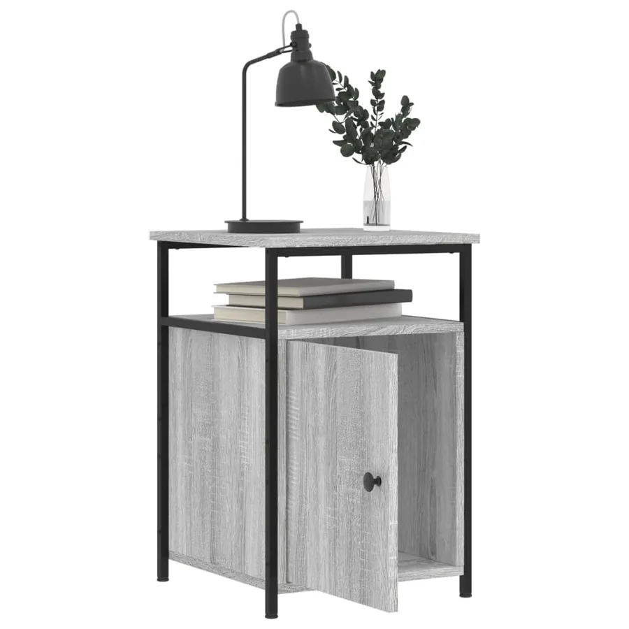 Table de chevet sonoma gris 40x42x60 cm bois d'ingénierie - 4