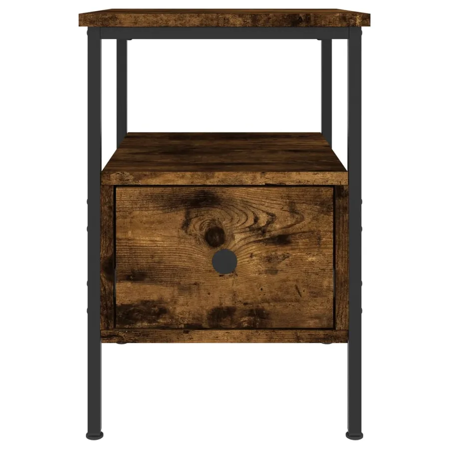 Table de chevet chêne fumé 34x36x50 cm bois d'ingénierie - 4
