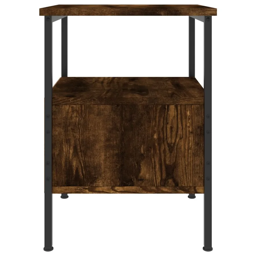 Table de chevet chêne fumé 34x36x50 cm bois d'ingénierie - 6