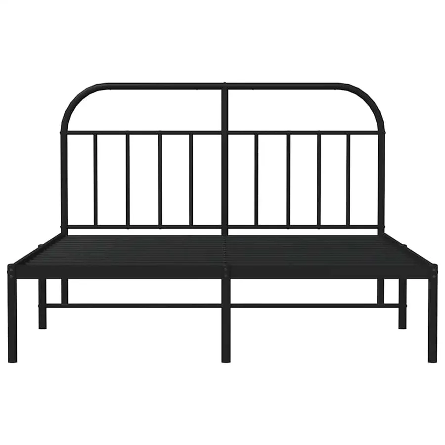 Cadre de lit métal sans matelas avec tête de lit noir 140x190cm - 6