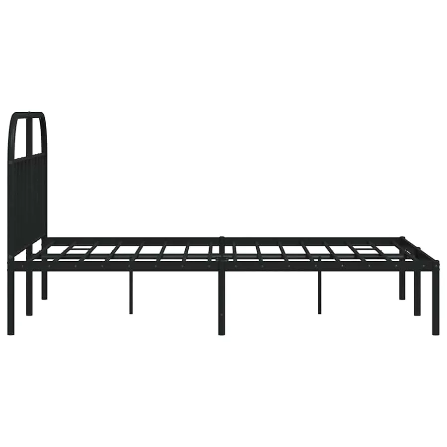 Cadre de lit métal sans matelas avec tête de lit noir 140x190cm - 7
