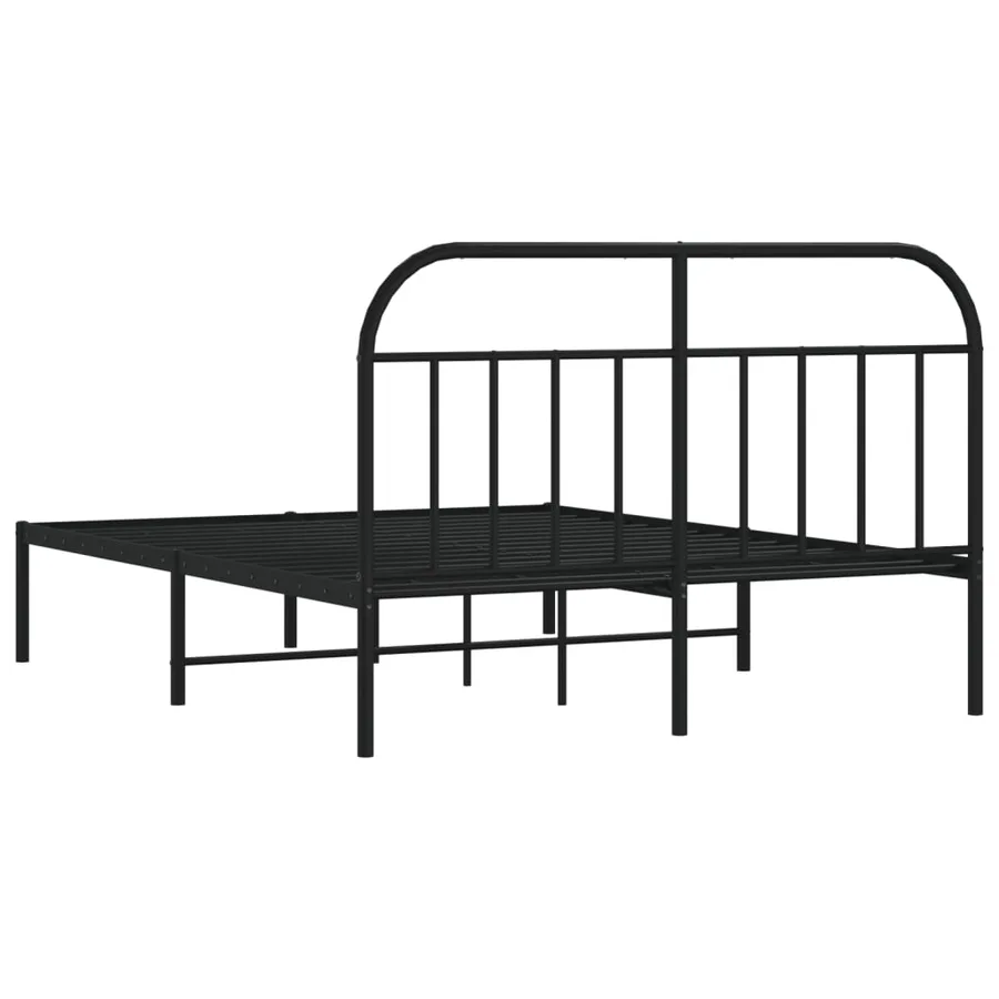 Cadre de lit métal sans matelas avec tête de lit noir 140x190cm - 8