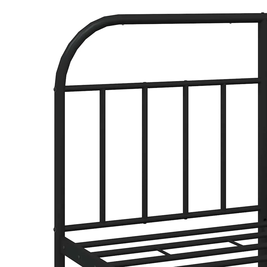 Cadre de lit métal sans matelas avec tête de lit noir 140x190cm - 9