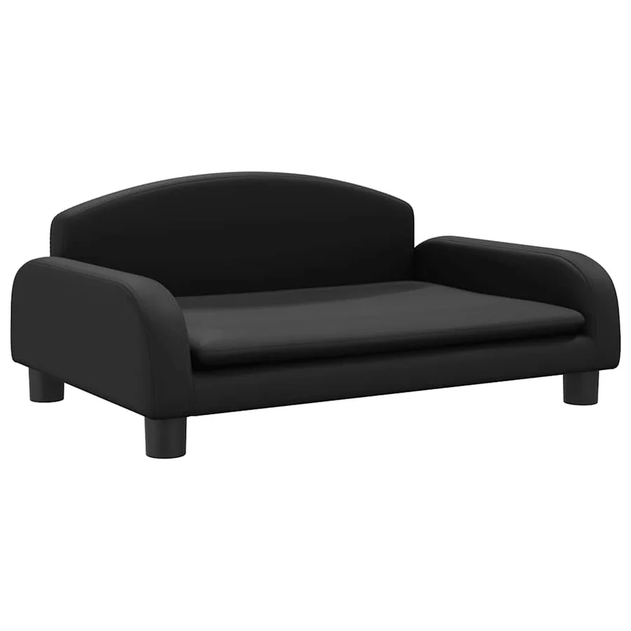 Lit pour chien noir 70x45x30 cm similicuir - 2