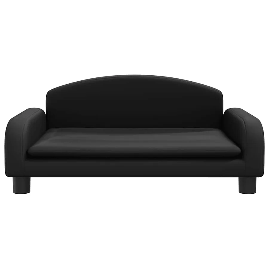 Lit pour chien noir 70x45x30 cm similicuir - 3