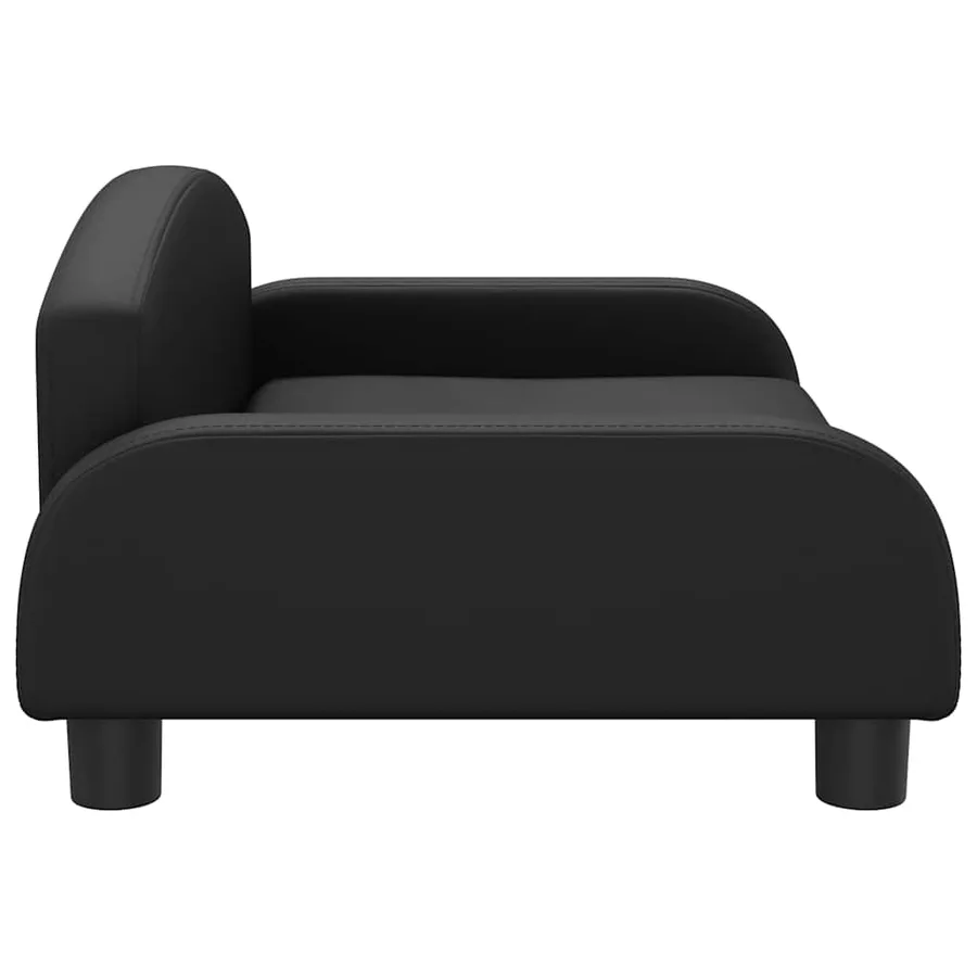 Lit pour chien noir 70x45x30 cm similicuir - 4