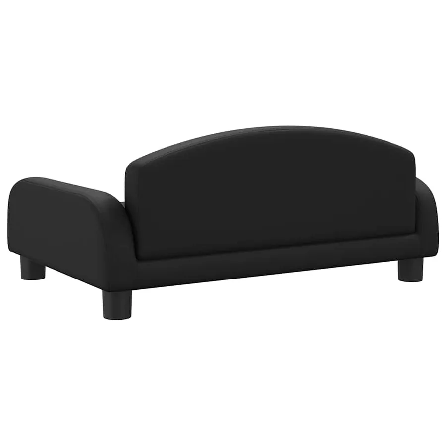 Lit pour chien noir 70x45x30 cm similicuir - 5