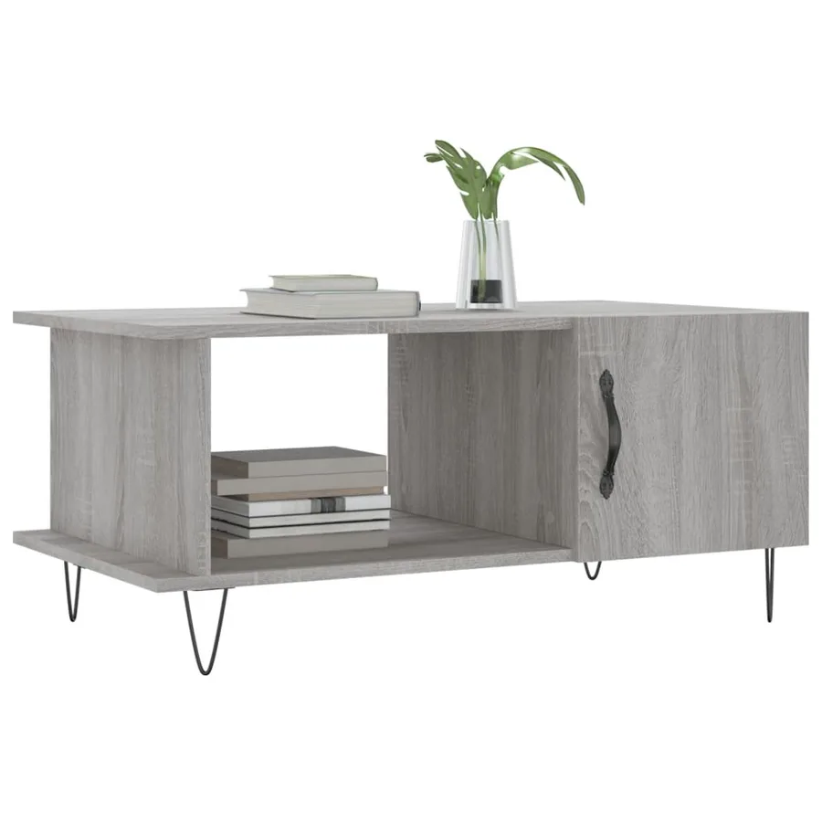 Table basse sonoma gris 90x50x40 cm bois d'ingénierie - 3