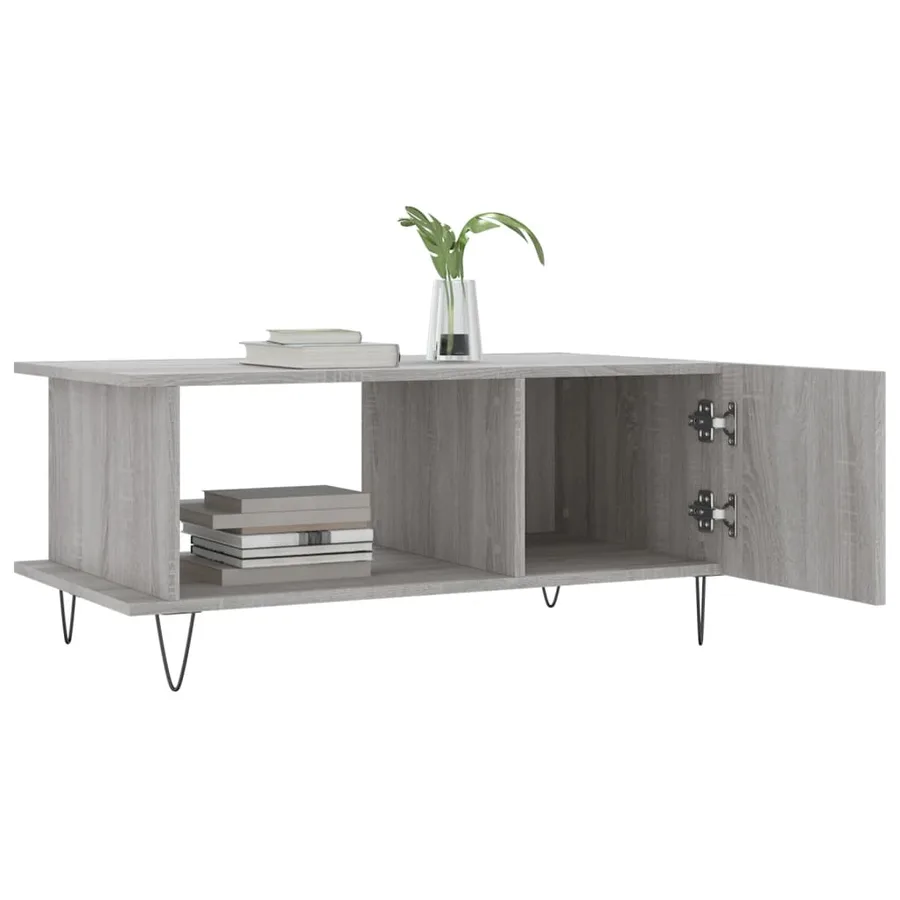 Table basse sonoma gris 90x50x40 cm bois d'ingénierie - 4