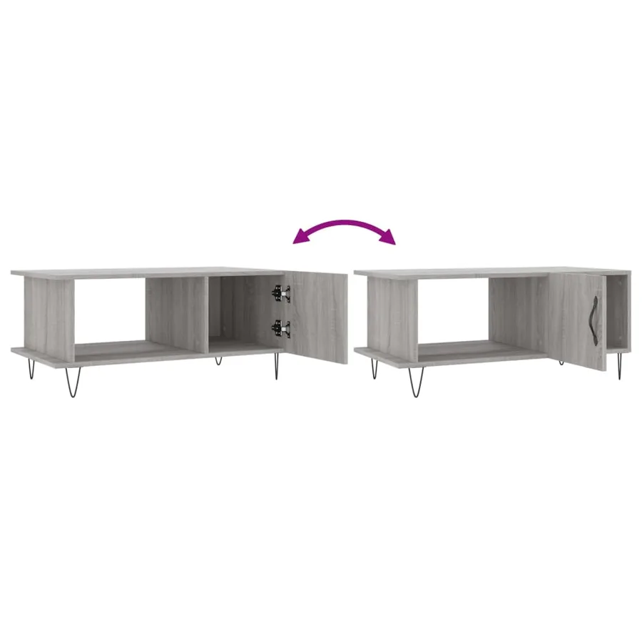 Table basse sonoma gris 90x50x40 cm bois d'ingénierie - 9