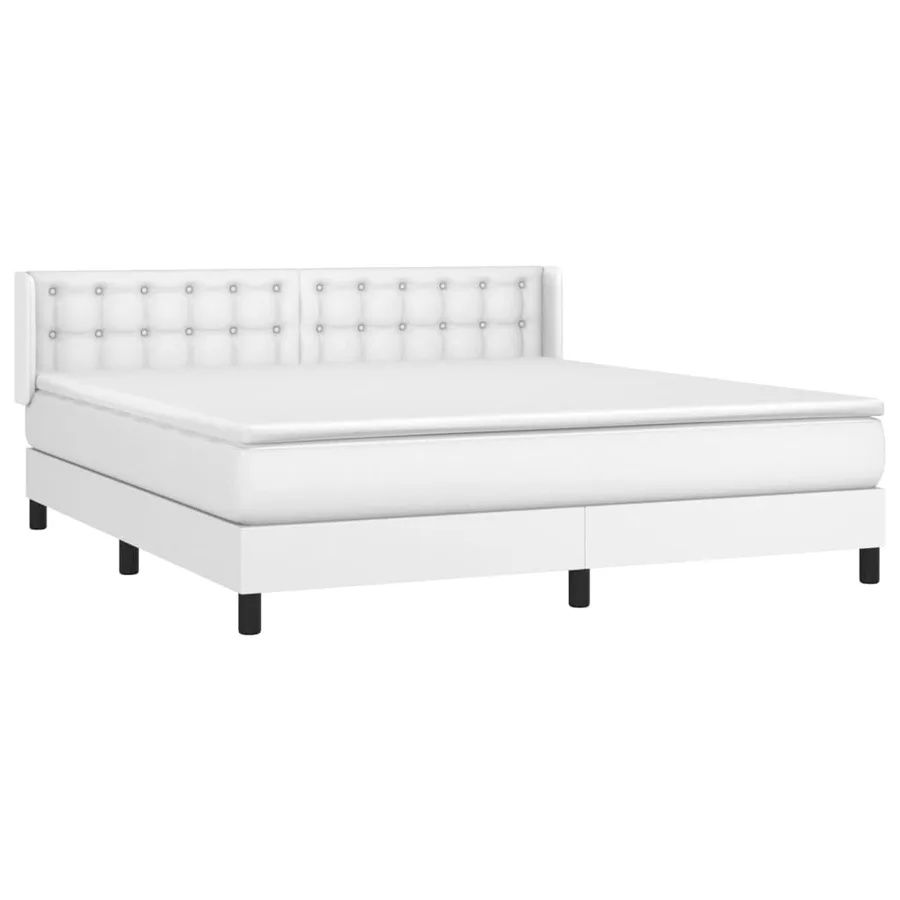 Sommier à lattes de lit avec matelas Blanc 180x200cm Similicuir - 3