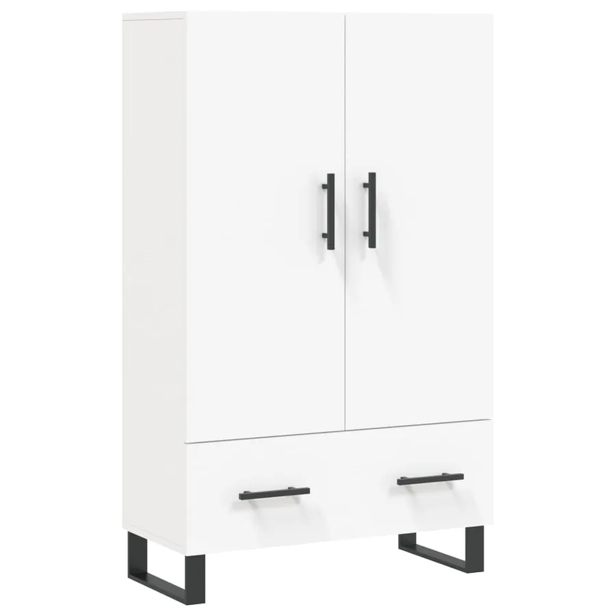 Buffet haut blanc 69,5x31x115 cm bois d'ingénierie - 2
