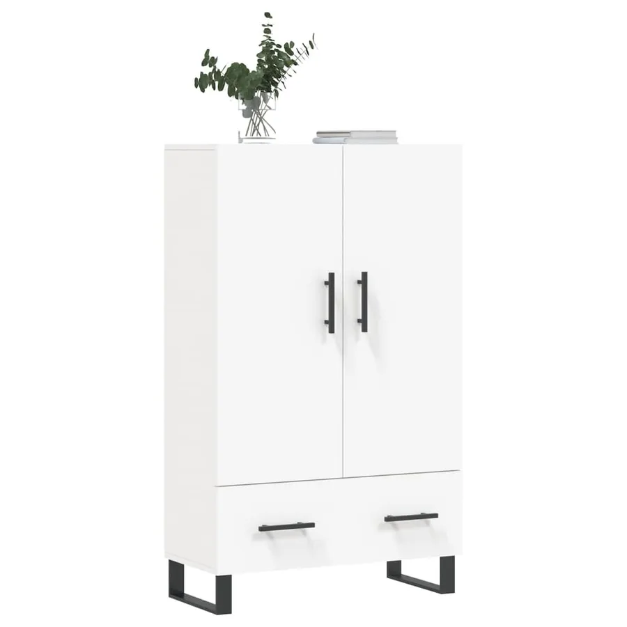 Buffet haut blanc 69,5x31x115 cm bois d'ingénierie - 3