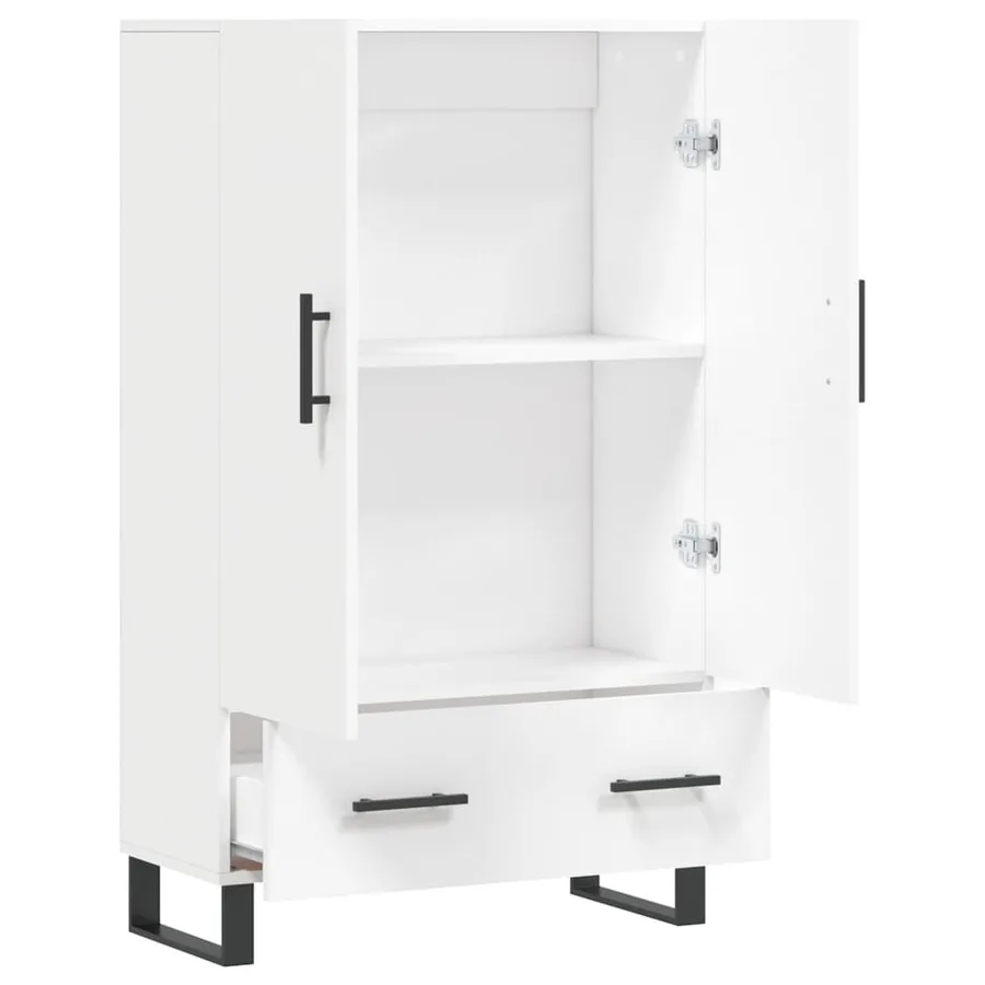 Buffet haut blanc 69,5x31x115 cm bois d'ingénierie - 5