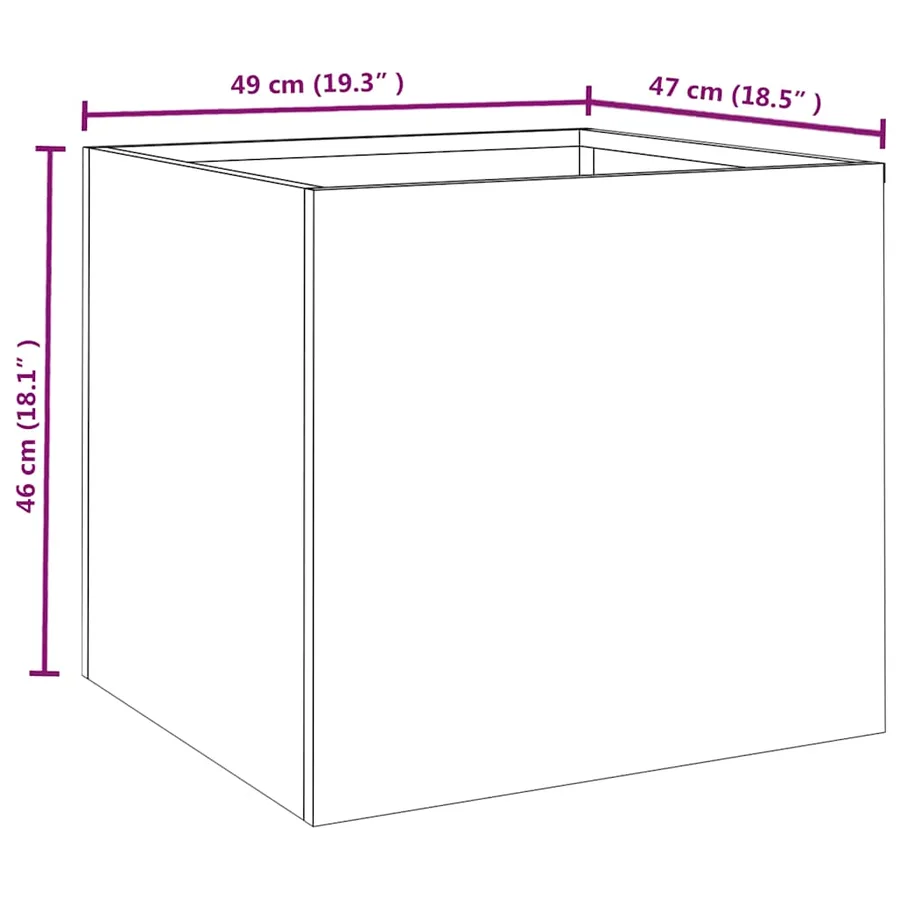 Jardinières 2 pcs 49x47x46 cm acier corten - 12