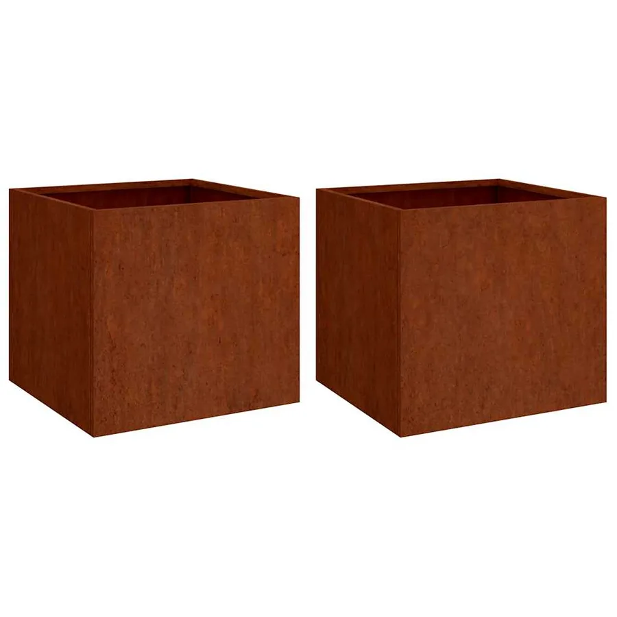 Jardinières 2 pcs 49x47x46 cm acier corten - 2