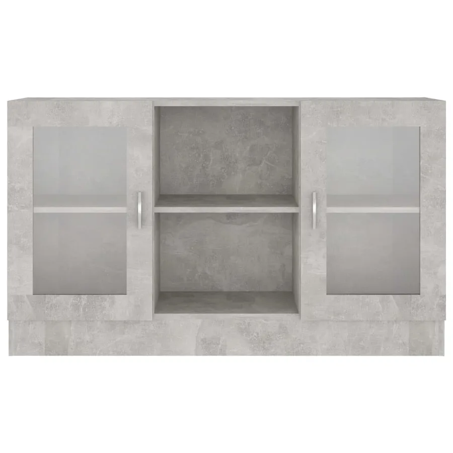 Armoire à vitrine Gris béton 120x30,5x70 cm Bois d’ingénierie - 5