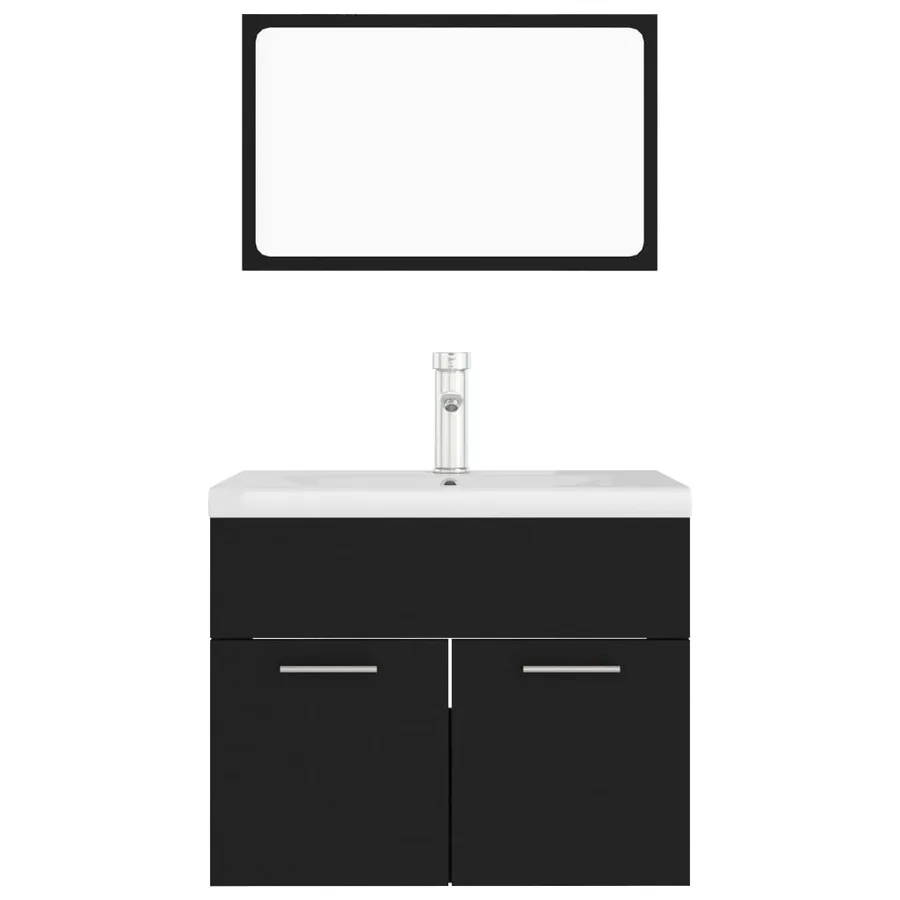 Ensemble de meubles de salle de bain Noir Aggloméré - 6