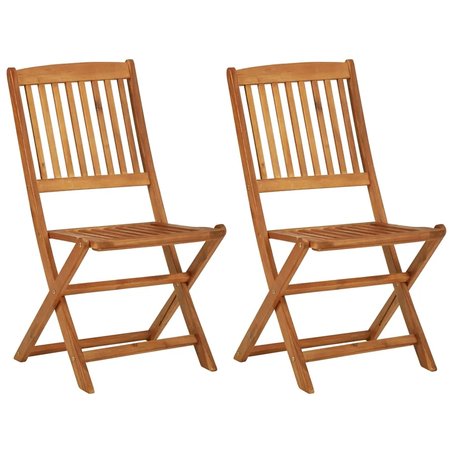 Ensemble à manger de jardin pliable 3 pcs Bois d'acacia solide - 7