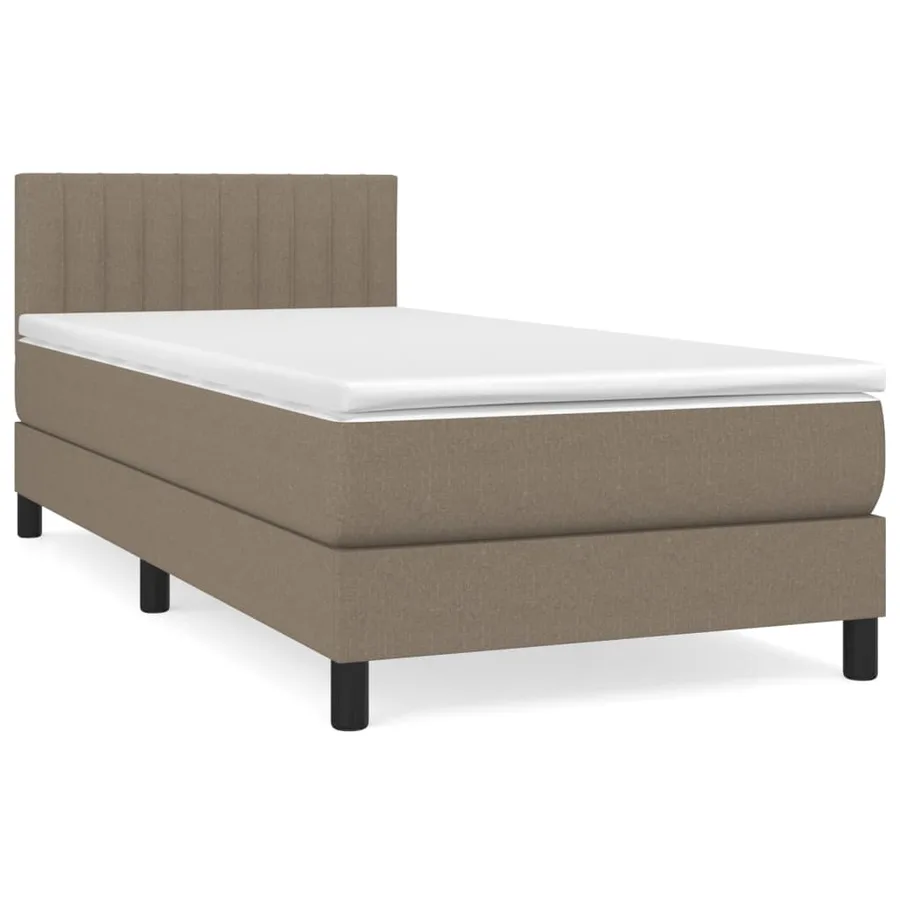 Sommier à lattes de lit avec matelas Taupe 90x190 cm Tissu - 2