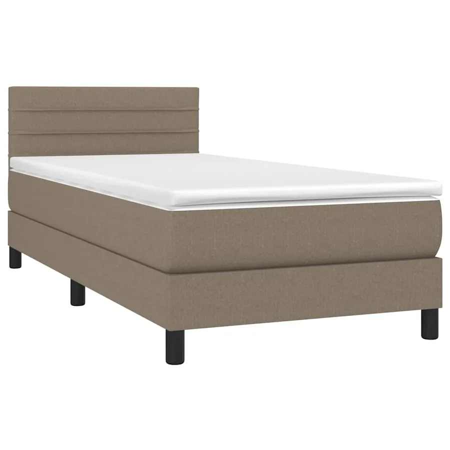 Sommier à lattes de lit avec matelas Taupe 90x190 cm Tissu - 3